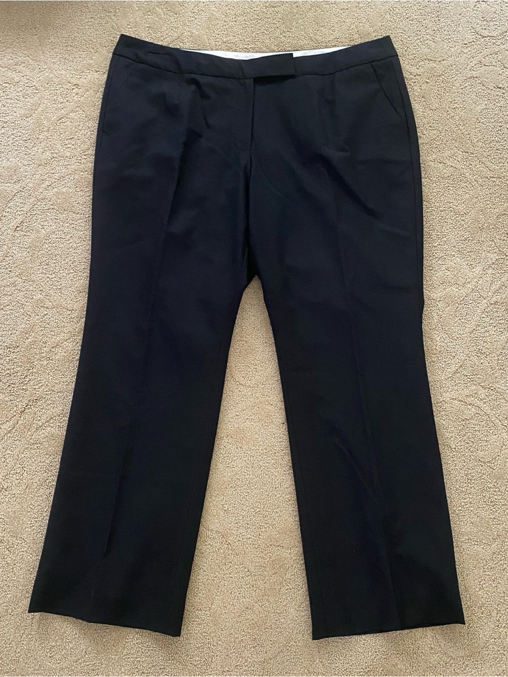 Talbots Black Wool Dress Pants Trousers Size 16W Petite Lined Career Business